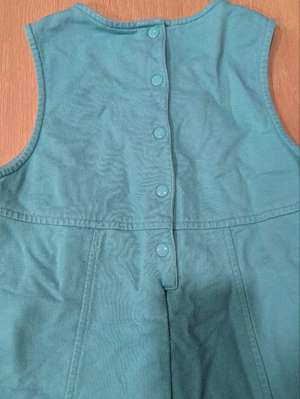 Vintage Gymboree Teal Sleeveless A-Line Dress with Heart Zipper Accents